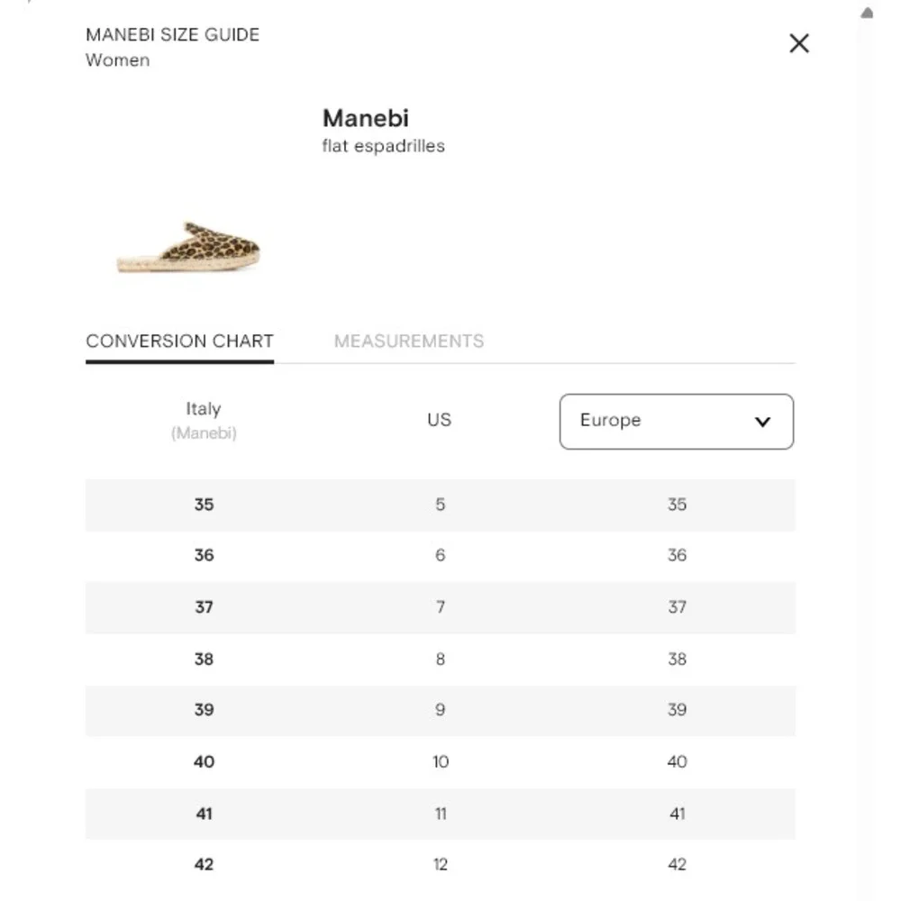 Manebi Leopard Print Slip-On Flats Espadrilles ‎ Womens Size EU 35